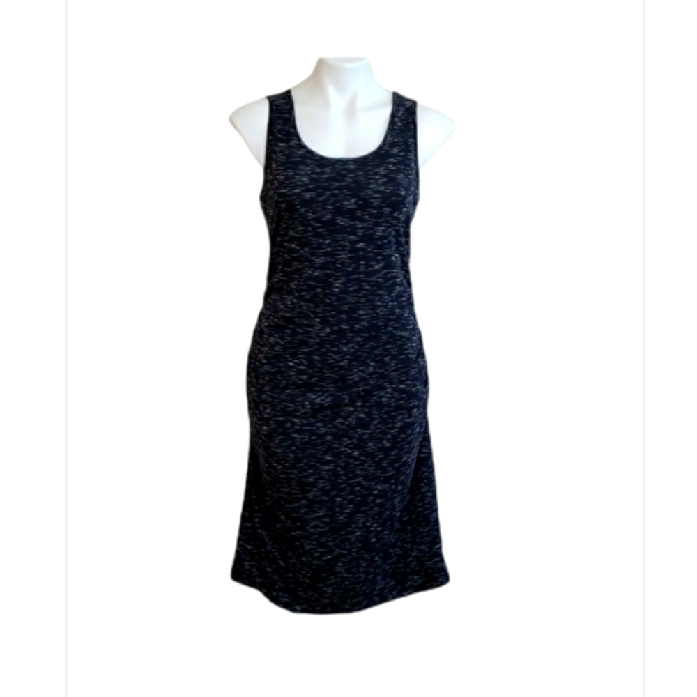 Liz Maternity Midi Dress with Scrunch Sides Size Small Black